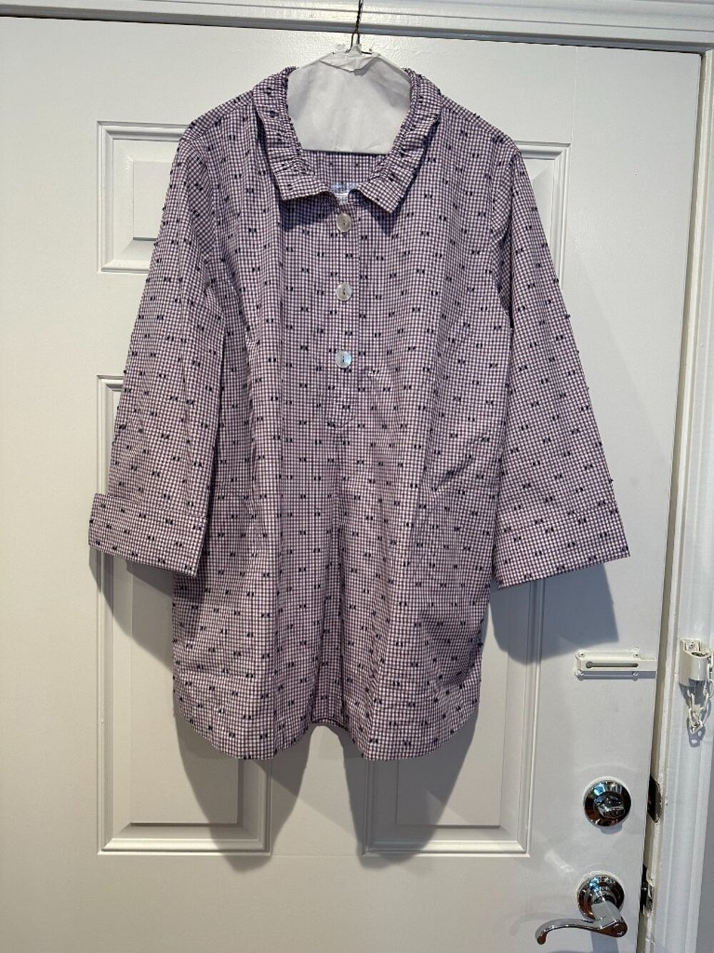 Brand new Appleseeds lavender gingham tunic